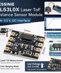 Close-up of VL53L0X Laser ToF Distance Sensor Module sporting slick I2C links and low voltage specifications.
