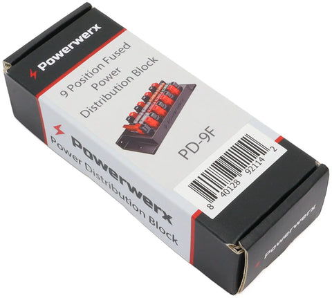 Reliable Nine Position Fused Distribution Panel With Powerpole Terminals and Interchangeable Automotive Blade Fuses For Hella Secure Circuit Protection On Trucks And Trailers Nailing Down Tight Wiring Setups packaging and label view.