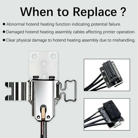 Hotend Heating Assembly Kit For Bambu Lab 3D Printers with Plug-And-Play Hotend, Heater Cartridge and Thermistor, Base Clip
