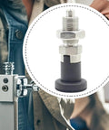 Top Shelf Stainless Steel Indexing Plunger With Easy Grab Nylon Handle And No Hassle Self Locking Design For Quick Workshop Clamping and Heavy Duty Fabrication Work, detailed view.