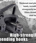 Heavy Duty Portable Hydraulic Rebar Bending Machine With 1200W Pure Copper Motor For Road Construction, close-up of high-strength bending hooks.