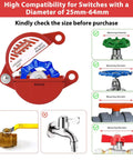 Compatibility guide for the 2 Pack Gate Valve Lockout For 1 To 2.5 Inch Handles Outdoor Faucet Lock Hose Bib Lock For Water Spigot Prevent Accidental Turn On During Maintenance Fits Propane Natural Gas Petroleum And Chemical Industry Red
