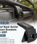 4 Piece Roof Rack Mounting Bracket Set For Jeep Wrangler JL JK 2007 2024 Gladiator JT Cherokee XJ 1984 2001 on vehicle