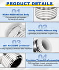 Two Pack Push To Connect Pneumatic Fittings M6 0.16 Inch Tube Nickel Plated Brass for Factory Pneumatic Systems Details