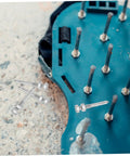 Heavy Duty Lawn Aerator Shoes Spikes Set With 20 Metal Spikes For Grass Shoes on concrete surface, showing detachable spike system.