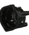 Distributor Cap for MerCruiser Marine Engines With Conventional Ignition Systems, OE Grade Fit, side view in black PBT PET