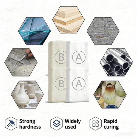 All Purpose 2 Part Epoxy Putty Clay For Fast Repairs, Waterproof Bonding Filler for pipes, pools, wood, metal, glass, tile.