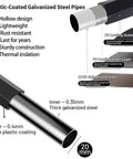 Plastic-coated galvanized steel pipes for 7.9 Foot Metal Garden Arch Trellis For Outdoor Climbing Plants, detail of construction layers.