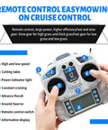 Hands holding remote control for 9 HP Gas RC Robotic Lawn Mower With Snow Plow For Remote Control Lawn Care, 600m Range