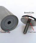 Close-up of Stainless Steel Furniture Legs Set Of 4 For Bed Sofas Cabinets And Tables Round Glass Feet With M10 Thread 20mm.