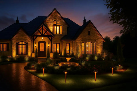 Low Voltage Copper Pathway Light 12V Outdoor LED 4W G4 Bulb Included Warm White Mushroom Landscape Lighting for Garden