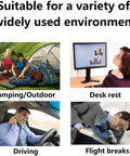 2Pack Ultralight A4 Travel Pillow in camping, desk, driving, flight scenarios, inflatable neck and lumbar support, gray