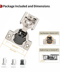 20 Pcs Half Inch Overlay Soft Close Cabinet Hinges With Built In Damper And 4D Adjustment System For Vertical Horizontal Depth And Closing Speed 35mm Cup Diameter And 11.5mm Cup Depth Included Screws For Easy Silent Cabinet Door Closure, nickel-plated hinge with screws and dowels