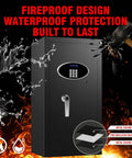 Tough As Nails Heavy Duty 9.2 Cu Ft Fireproof Safe With LED Light 60 Minute Fire Rating And Waterproof Security Box Digital Keypad Lock