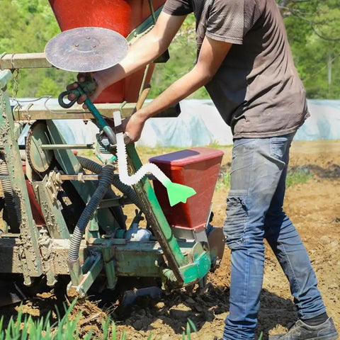 Farm worker using seed planter tube replacement part plastic seed distribution tube for corn easy install replacement