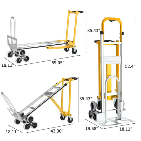 Heavy Duty Stair Climbing Hand Truck Built Tough For 1000 Pound Loads No Sweat Moving Four In One Instant Convertible Aluminum Dolly Cart With Smooth Rollers Badass Load Lifter For Relocations Logistics And Mall Dash Trips