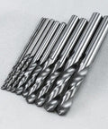 Solid Carbide Drill Bit Set 1mm To 10mm Ten Pieces Two Flute Stub Length Bits YG6X Tungsten Built For Metalworking Tough Metals