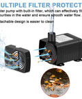 Image showing the 12W Solar Fountain Pump With 3 Spray Nozzles Energy Saving Solar Powered Water Pump with built-in filter feature.