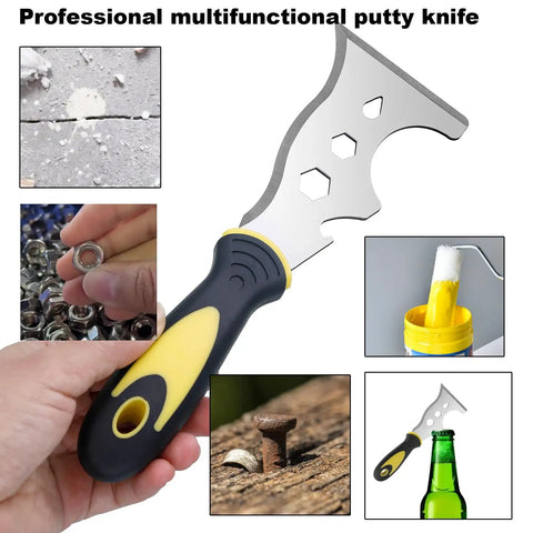 12 In 1 Paint Scraper Tool Multi Use Tough Scraper For Wood Putty Knife Caulk Remover Metal Scraper Spackle Tool