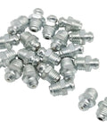 25 Pcs M8 Straight Hydraulic Grease Fitting Kit 8mm X 1mm Male Thread Zerk Nipple on white background