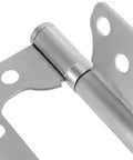 Close-up of Heavy Duty Non Mortise Stainless Steel Door Hinge 4x3 Inch Flush Mount Brushed Nickel