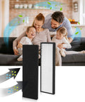 HEPA Replacement Filter For Eureka NEA120 And Toshiba CAF W36USW Smart WiFi Air Purifier Includes Two Pack NEA F1 Filter And Eight Pack NEA C1 Activated Carbon Filter For Dust Pollen Pet Dander And Allergens To Help Your Air Stay Fresh, happy family indoors with filtration effect.