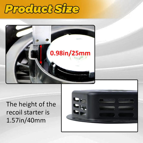 Heavy Duty Recoil Starter Compatible With Champion Generators 196cc 212cc 224cc detailed size dimensions
