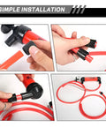 Multi Use Siphon Pump Kit For Gas, Oil And Automotive Fluids showing installation of hoses and connections