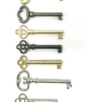 Vintage Skeleton Key Set On One Ring For Antique Furniture Ten Bit And Barrel Keys For Cabinets Clocks Dressers Roll Top Desks