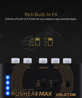 Pocket Guitar Headphone Amplifier With Multi Effects showcasing controls and built-in FX options for silent jamming