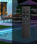 Remote control interface for 50ft Outdoor LED Strip Lights Waterproof IP68 RGB With Button And Bluetooth App Control, Music Sync, Timer
