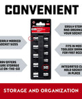11 Piece Metric Shallow Socket Set With 1/4 Inch Drive, 6 Point Sockets, clear size markings, convenient storage tray