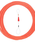 Rugged 130 Feet Polyester Fish Tape With Straight Shooter Wire Puller And Electrical Wiring Threader Plus Heavy Duty Cable Fastener Kit, orange fish tape with loop.