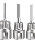 Heavy Duty 3 Piece Pipe Thread Cutting Tool Kit For Electric Drill with 1/2, 3/4 and 1 inch sizes for cutting PPR PVC pipes.