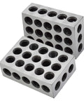 1x2x3 precision parallel blocks pair, Timunr, alloy steel, 23-hole set