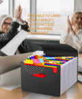 Slick Grab And Go Accordion File Organizer With Hella Spacious Pockets For Letter Size Paperwork Heavy Duty Expandable Document Holder view showing colorful tabbed sections and portable design.