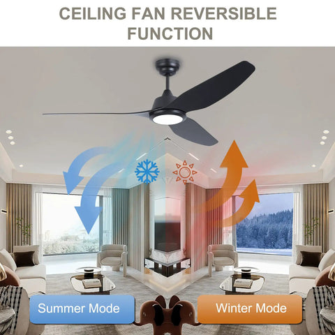 Chill Out With This Super Quiet 56 Inch Black Modern Smart Ceiling Fan With Lights Remote Wifi Alexa Compatible Dc Motor High Cfm reversible
