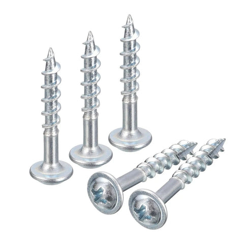 8x1 Inch Pocket Hole Screws 100 Pack Phillips Drive Self Tapping Wood Screws For DIY Woodworking Off White Finish Pro Grade Set
