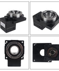 Hollow Rotary Actuator With High Accuracy Positioning For 60mm 400W AC Servo Motors 10 To 1 Reducer 14mm Input Shaft Direct Drive And Cam Indexer On A Hollow Platform For Precise Rotary Motion, showing top and side view components.