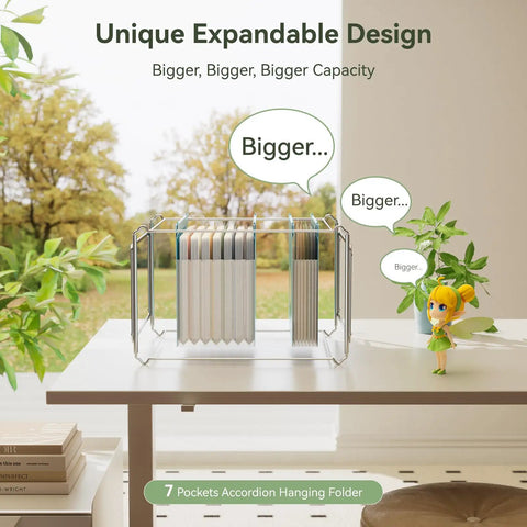 Wheat Straw Expanding Hanging File Folders Sort Your Mess Without The Hassle Featuring Smooth Glide Pockets Perfect For Letter Size Documents A Solid Three Pack That Nails Tidy Storage And Fits Cabinets Like A Glove on a desk with a plant.