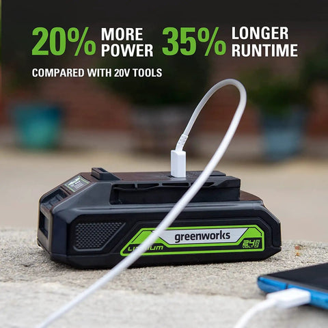 24V Brushless Drill And Impact Driver Combo Kit With USB Power Bank Batteries And Charger For DIY Folks on a surface