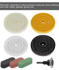 All In One Buffing And Polishing Wheel Kit with Soft Cotton Pads, shank, and compounds for jewelry, glass, and metal finishing