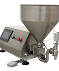 Straight Up Heavy Duty Single Head Liquid and Paste Bottle Filling Machine Built for Zero Sweat Operations With a Rock Solid Pneumatic Gear Pump and 20mm Nozzle for Honey Jam Syrup Drinks in stainless steel.