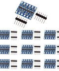 Pack of 10 Bi-Directional I2C IIC Logic Level Converter Module, Four Channel 3.3V to 5V Shifter for Arduino and Microcontrollers