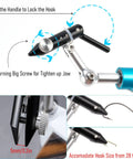 Close-up of Ultra Lightweight Rotary Fly Tying Vise With 360 Degree Rotation Aluminum Alloy Build showcasing handle and jaw adjustment