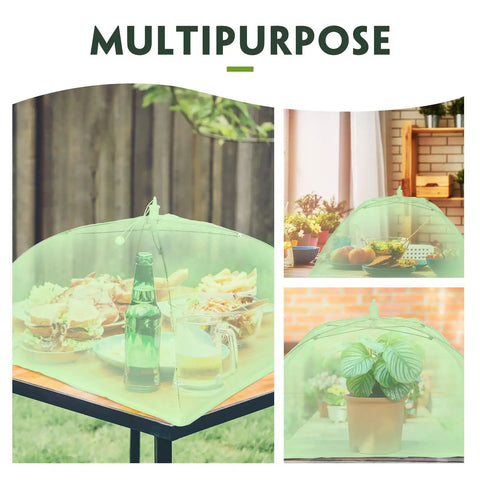 Four Pack Mesh Plant Covers Reusable Cloche Domes For Outdoor Garden Greenhouse Protect Veggies Fruit And Flowers From Pests Collapsible Umbrella Style 15 By 15 Inch Green