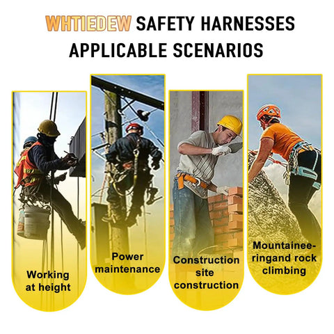 Full Body Safety Harness Fall Protection Kit With Shock Absorbing Lanyard Built Like A Tank For Roofer Contractors Rock Solid Work At Height Gear No Slack Drop Prevention Setup For Day Shift Crews