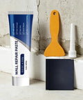 Wall Repair Paste For Holes And Cracks Quick Dry Patch 260g Multi Application Strong Adhesion shown with tools on concrete surface