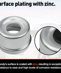 Heavy Duty Trailer Hub Cap Set For 2000 To 3500 Pound Dexter Axles 1.98 Inch Outer Diameter Spindle Bearing Dust Cap Cups Grease Covers With 4 Extra Rubber Plugs Zinc Coated Carbon Steel And Rubber