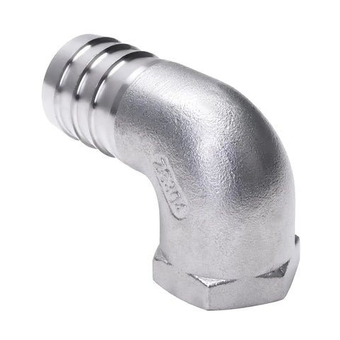 Stainless Steel 304 One Inch Hose Barb to Three Quarter Inch Female NPT 90 Degree Elbow Pipe Fitting For Home Brew Hoses